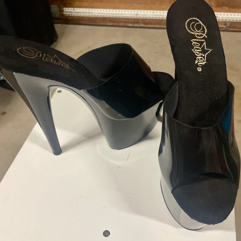 Pleaser Glossy Black Platform Heels